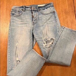 PISTOLA Light Blue Distressed ButtonFly Jeans